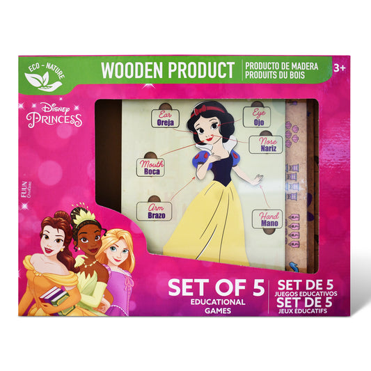 Disney Princess 5-in-1 Wooden Educational Games Set