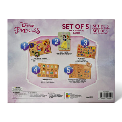 Disney Princess 5-in-1 Wooden Educational Games Set