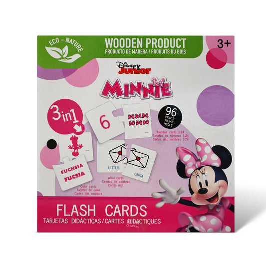 Disney Junior Minnie 3-in-1 Wooden Flash Card Set (96 Pieces)