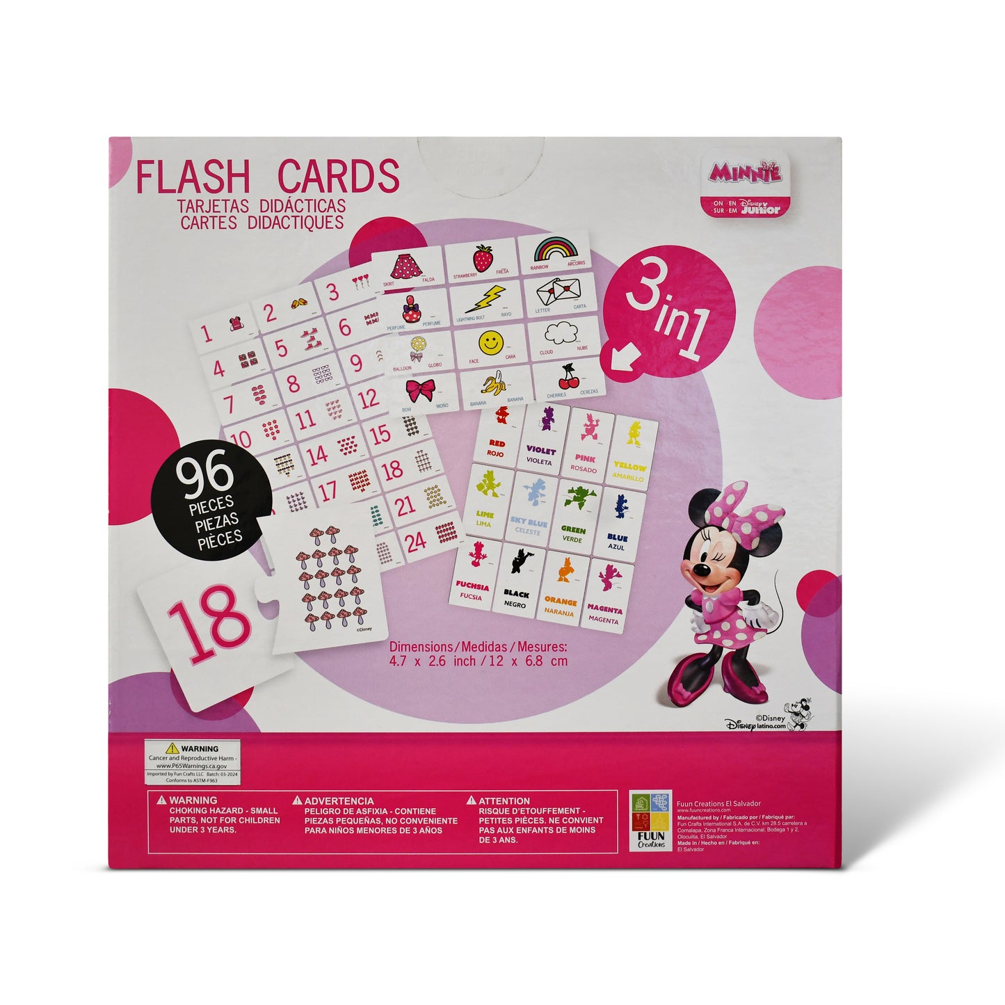 Disney Junior Minnie 3-in-1 Wooden Flash Card Set (96 Pieces)