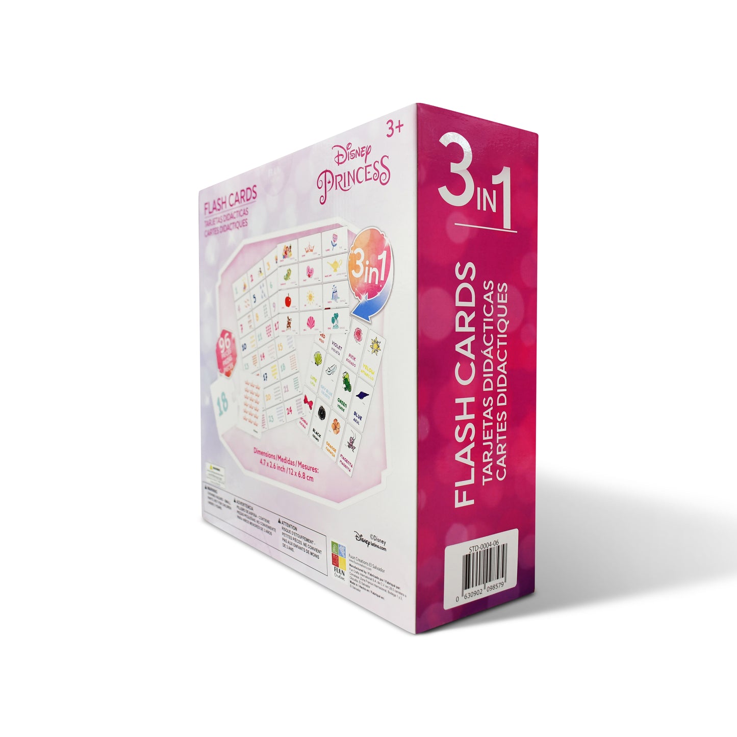 Disney Princess 3-in-1 Wooden Educational Flash Cards – 96-Piece Set