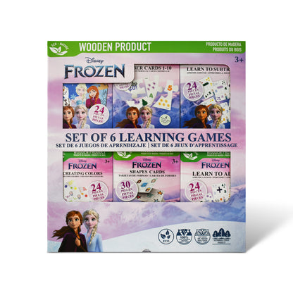 Disney Frozen 6-in-1 Wooden Educational Learning Games Set – 137-Piece