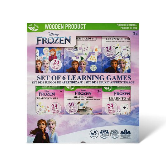 Disney Frozen 6-in-1 Wooden Educational Learning Games Set – 137-Piece