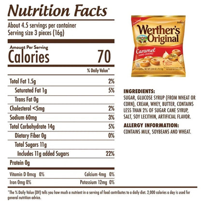 Werther’s Original Caramel Hard Candies – 2.65 Oz