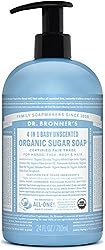 Dr. Bronner's Sugar Soap Baby Unscented 4/3-24 oz