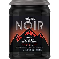 (Removals) Folgers Ground Coffee, Noir Rich Satin Dark Roast, 6/10.3 Ounce
