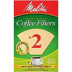 Melitta #2 Cone Coffee Filters Natural Brown 12/100 Count