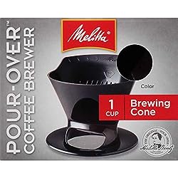 Pour-Over Filter Cone Coffeemaker - Black