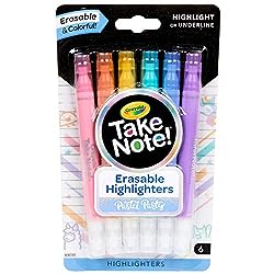 (Removals) 6 ct. Take Note! Erasable Highlighters, Pastel Party