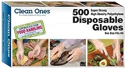Clean Ones Disposable Gloves, 500-count, 4-pack