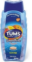 Tums Antacid Extra Strength Smoothies, 250 Chewable Tablets