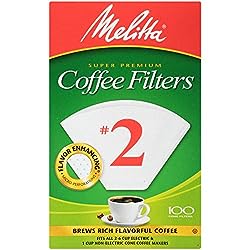 Melitta #2 Cone Coffee Filters White 12/100 Count